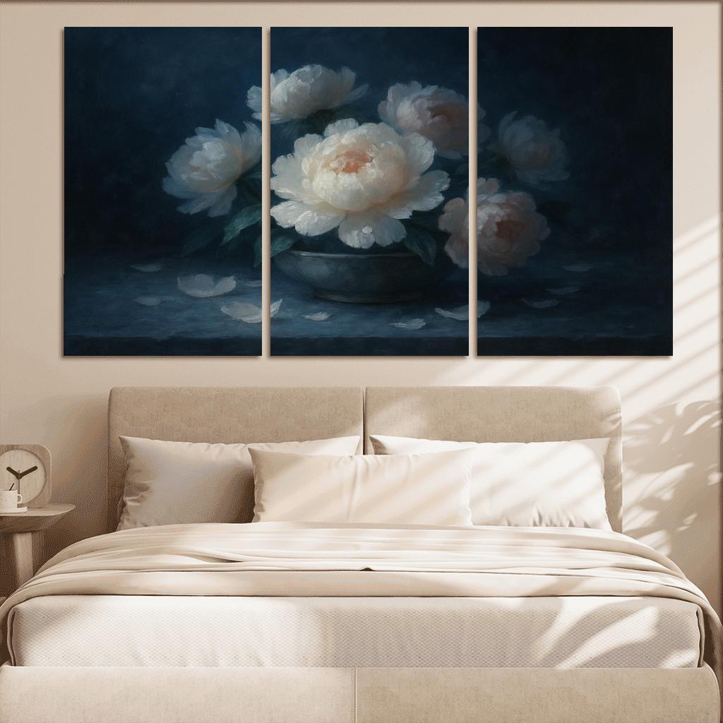 Moonlit Peony Tableau wall art