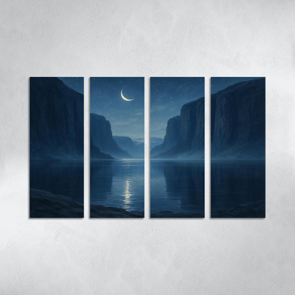 Moonlit Glass Fjord wall decor