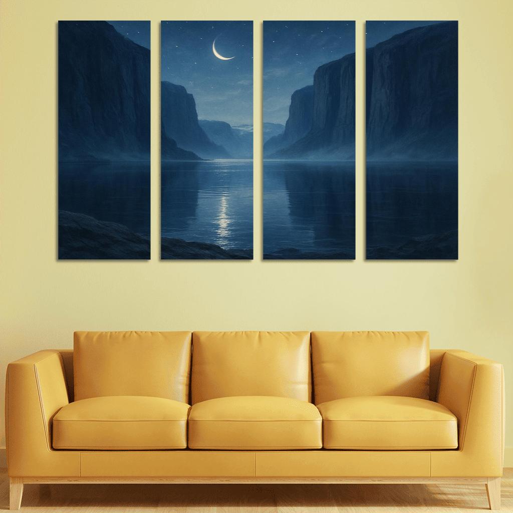 Moonlit Glass Fjord wall decor