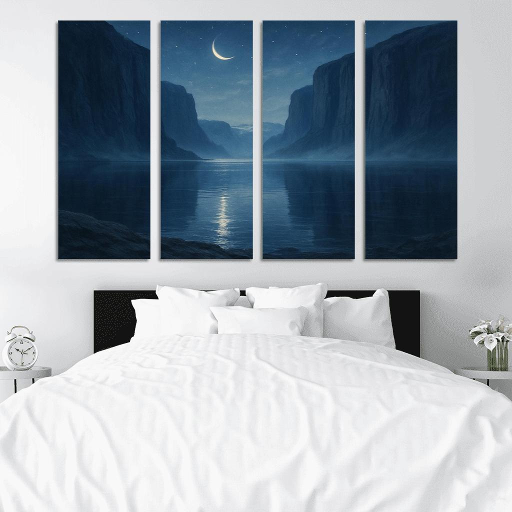 Moonlit Glass Fjord wall decor