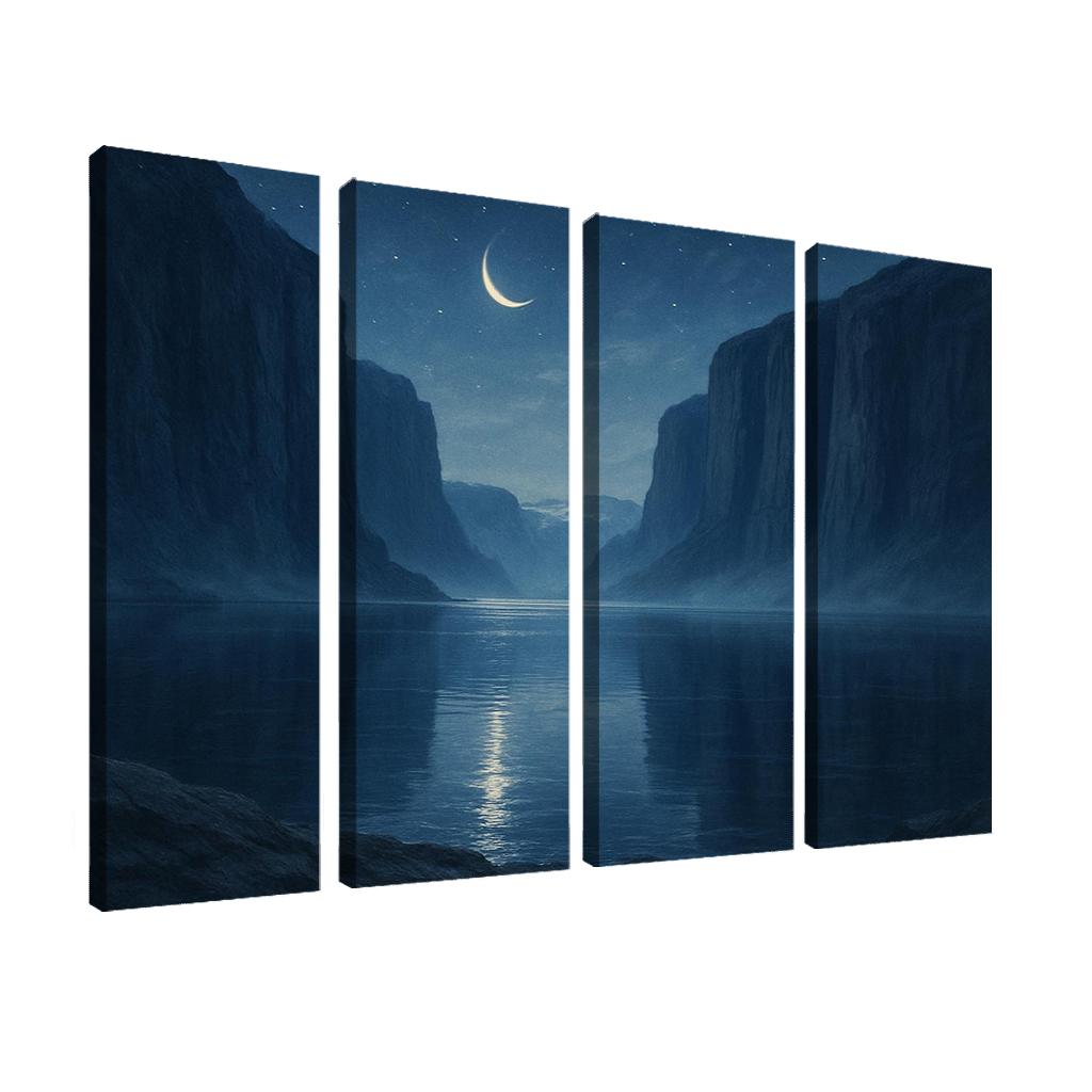 Moonlit Glass Fjord wall decor