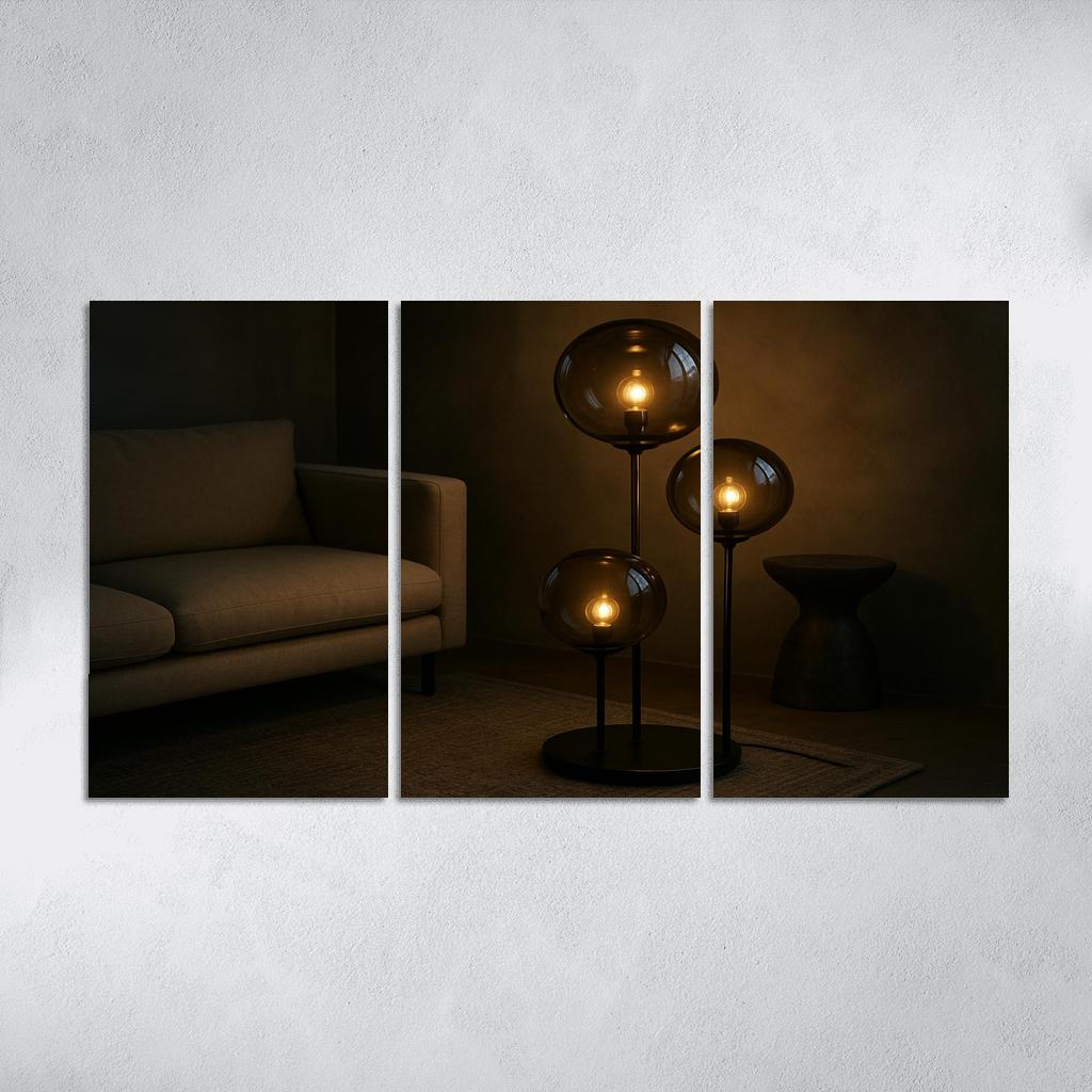 Handblown Smoke Glass Orb Floor Lamp home decor