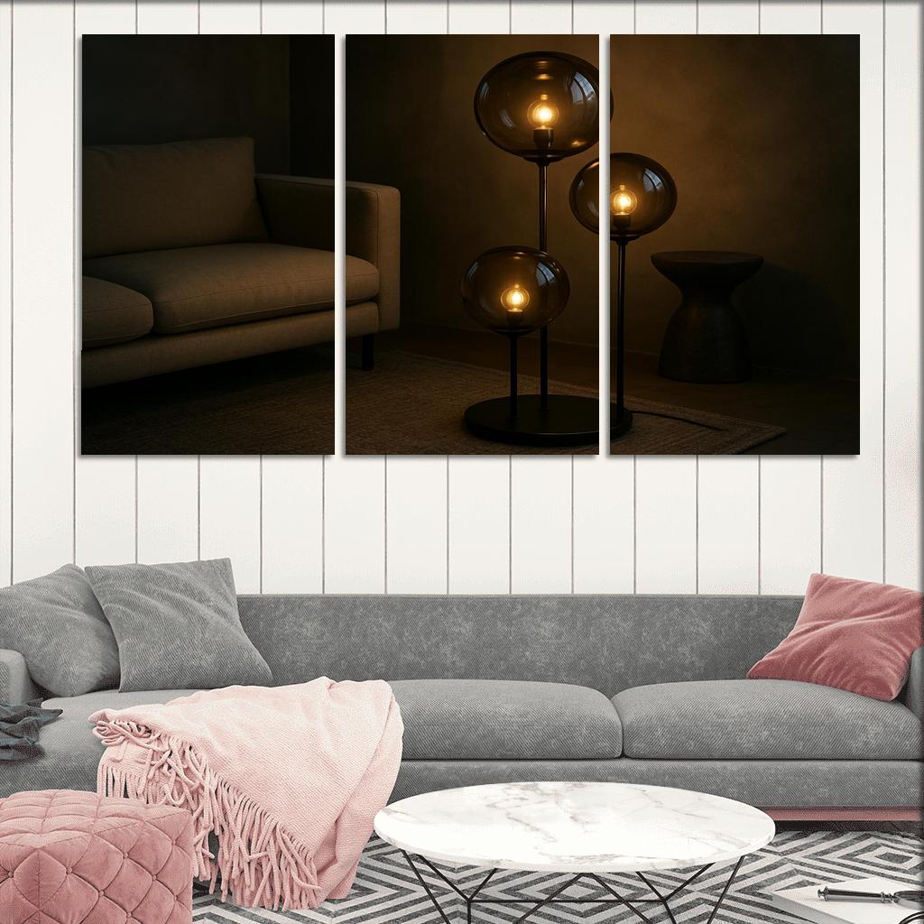 Handblown Smoke Glass Orb Floor Lamp home decor