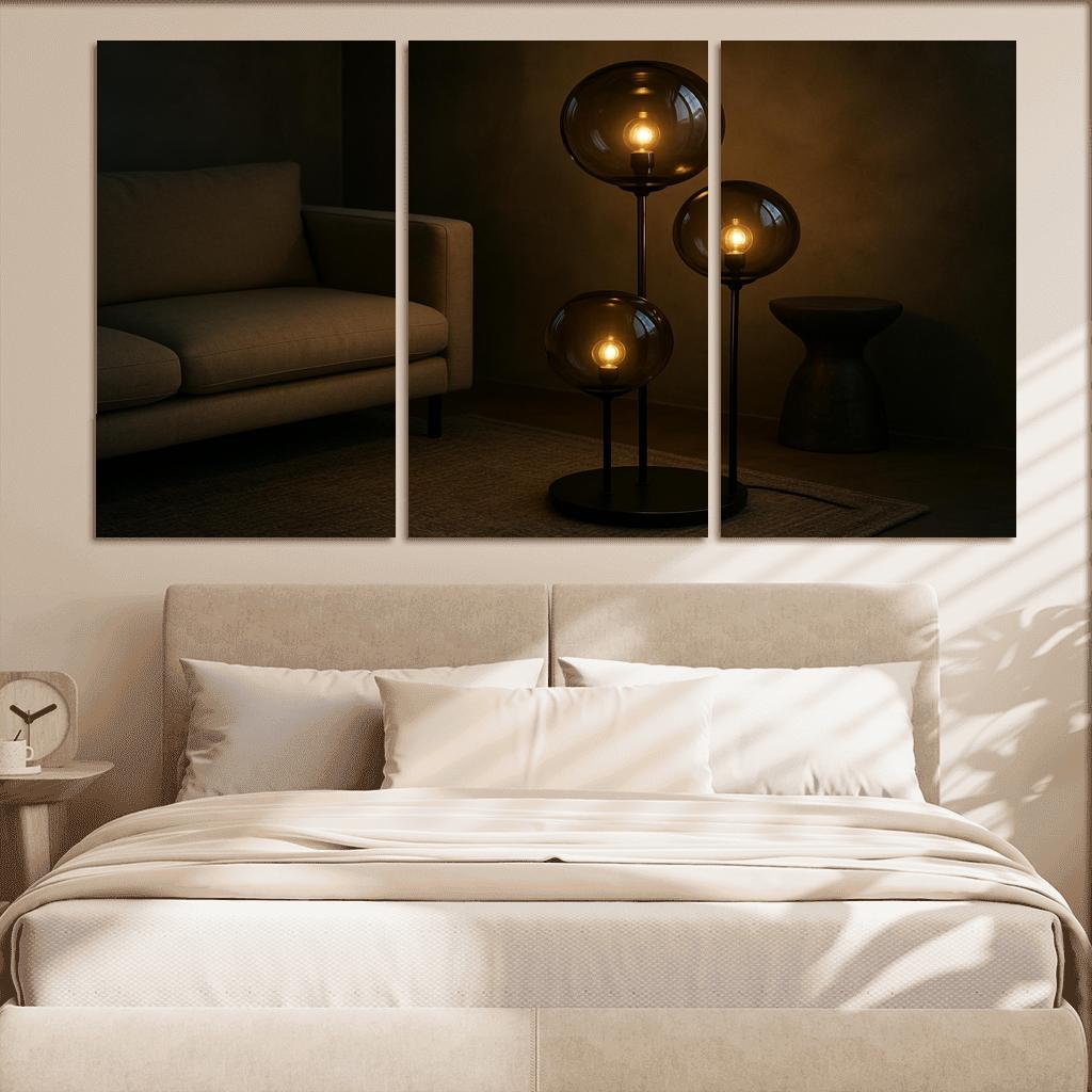 Handblown Smoke Glass Orb Floor Lamp home decor