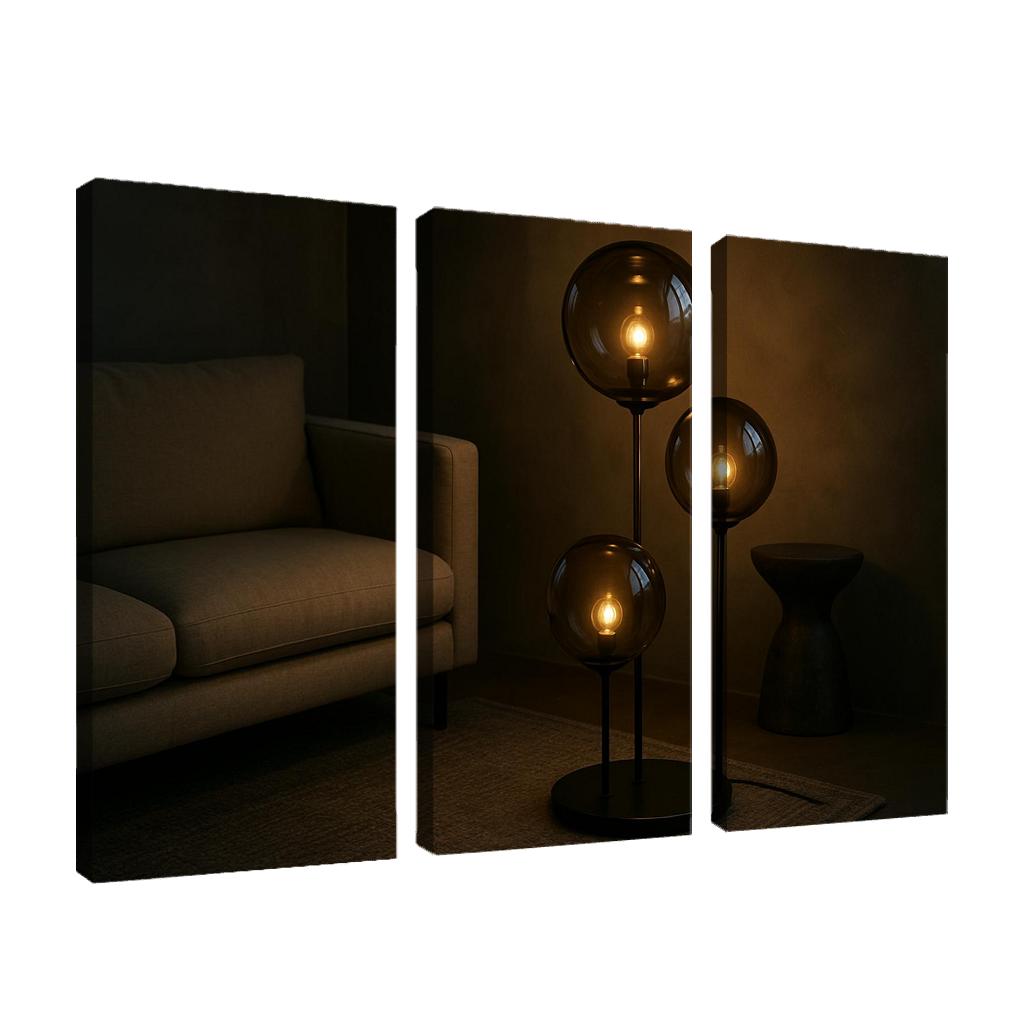 Handblown Smoke Glass Orb Floor Lamp home decor