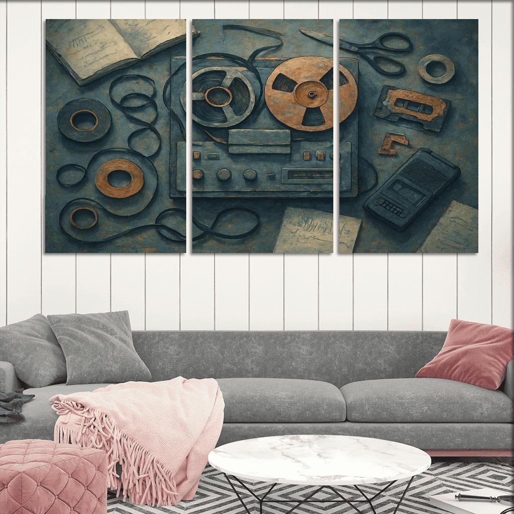 Analog Sound Collage oil paintings frame