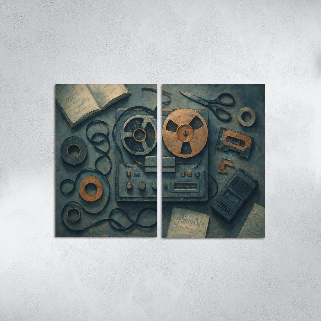 Analog Sound Collage oil paintings frame