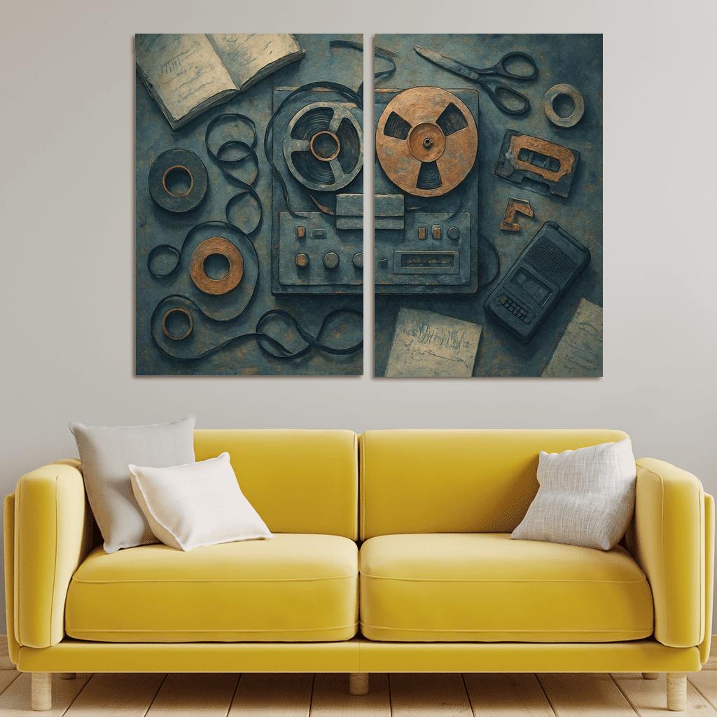 Analog Sound Collage oil paintings frame