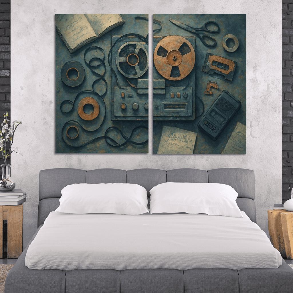 Analog Sound Collage oil paintings frame