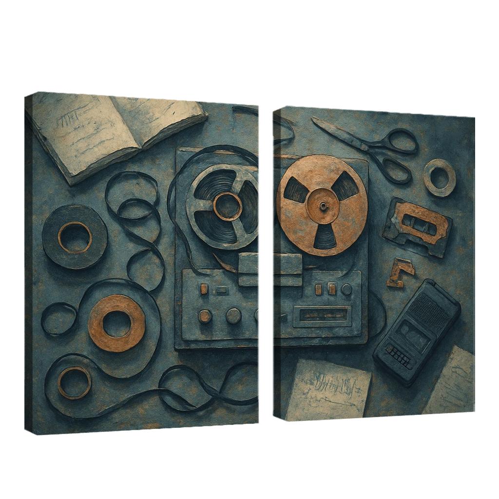 Analog Sound Collage oil paintings frame