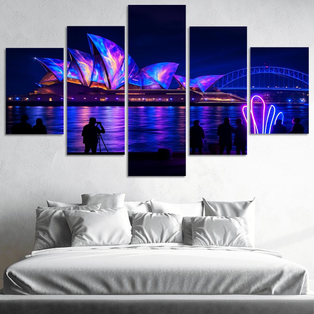 Vivid Sydney Light Festival Sydney abstract paintings frame
