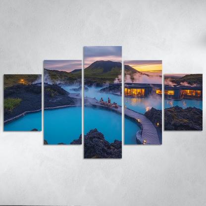 The Blue Lagoon multi-panel paintings