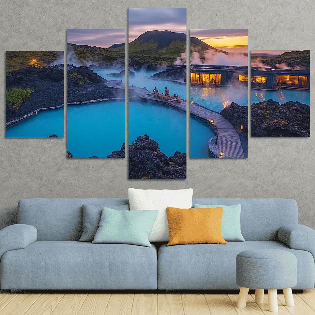 The Blue Lagoon multi-panel paintings