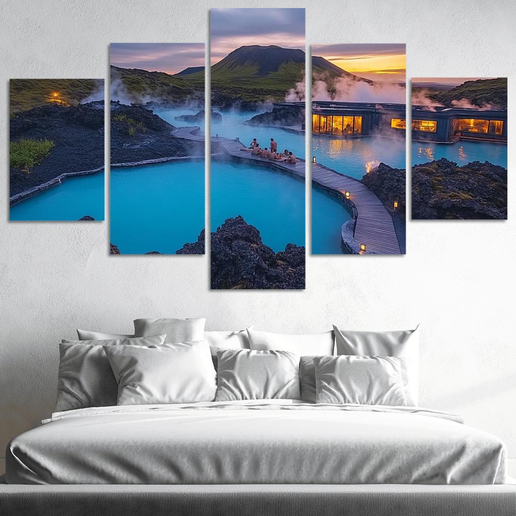 The Blue Lagoon multi-panel paintings