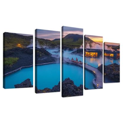 The Blue Lagoon multi-panel paintings