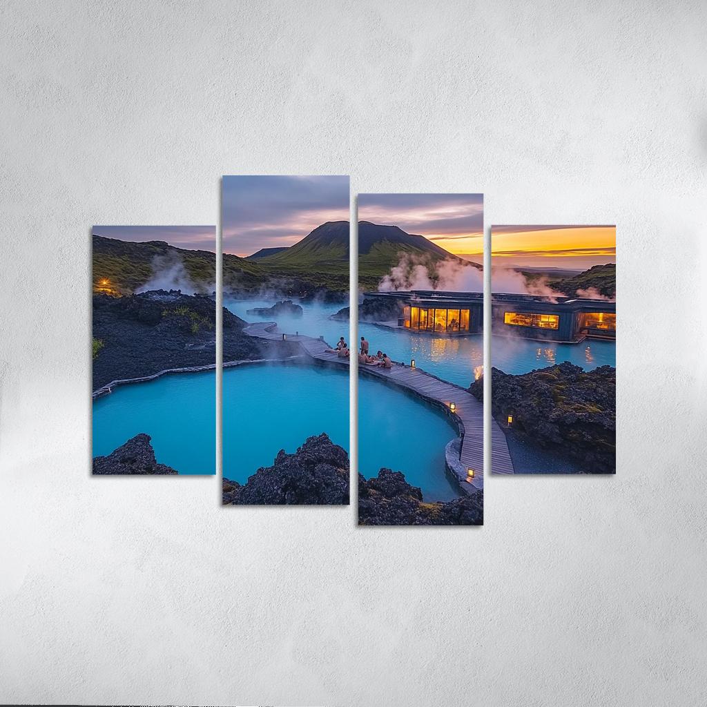 The Blue Lagoon multi-panel paintings