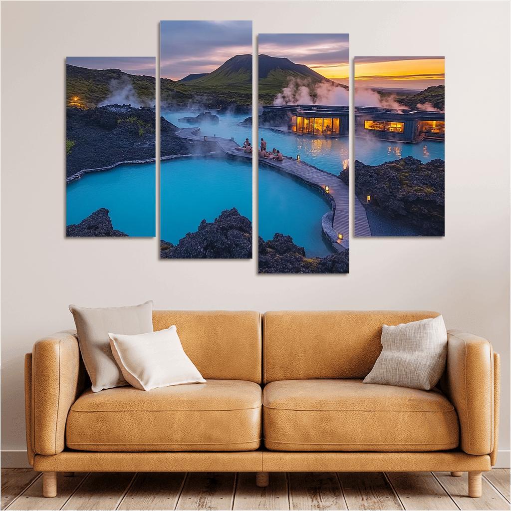 The Blue Lagoon multi-panel paintings