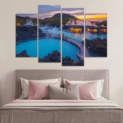 The Blue Lagoon multi-panel paintings