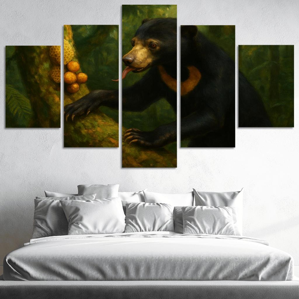 Sun Bear Foraging In Borneo Understory custom paintings frame
