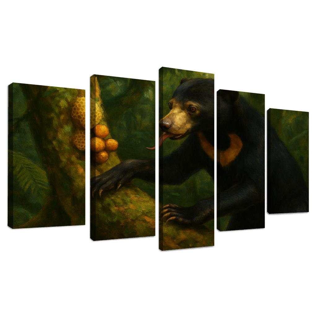 Sun Bear Foraging In Borneo Understory custom paintings frame