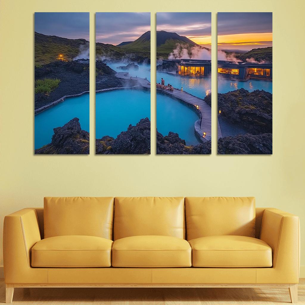 The Blue Lagoon multi-panel paintings
