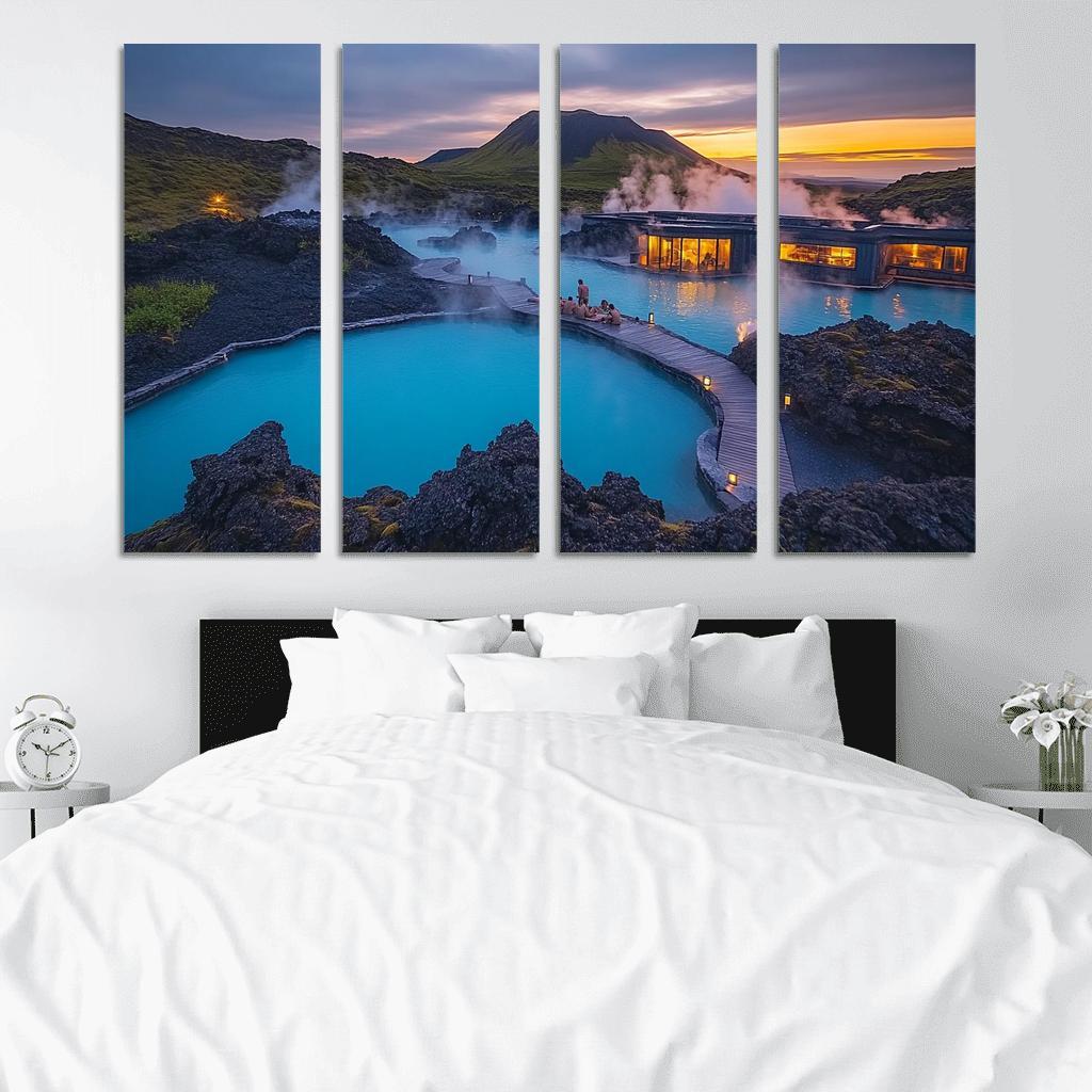 The Blue Lagoon multi-panel paintings