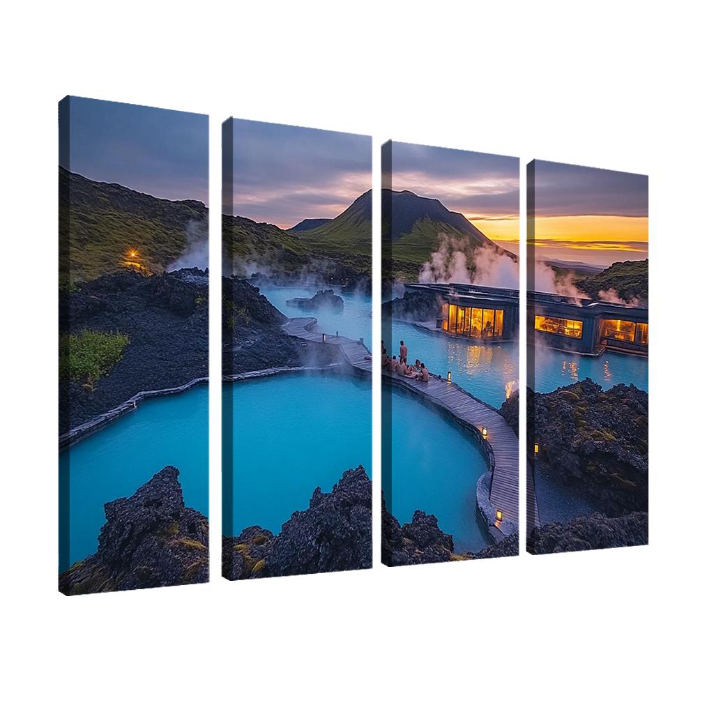 The Blue Lagoon multi-panel paintings