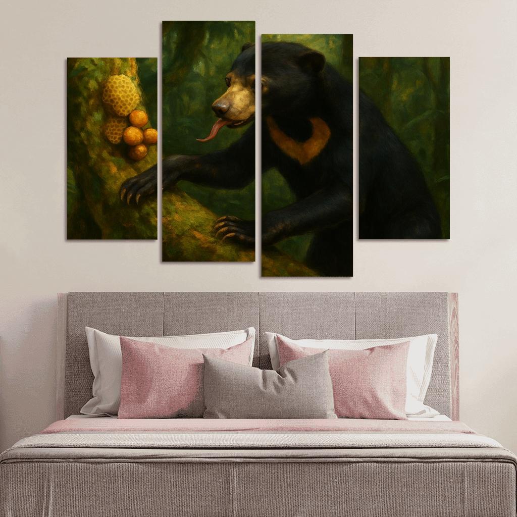 Sun Bear Foraging In Borneo Understory custom paintings frame