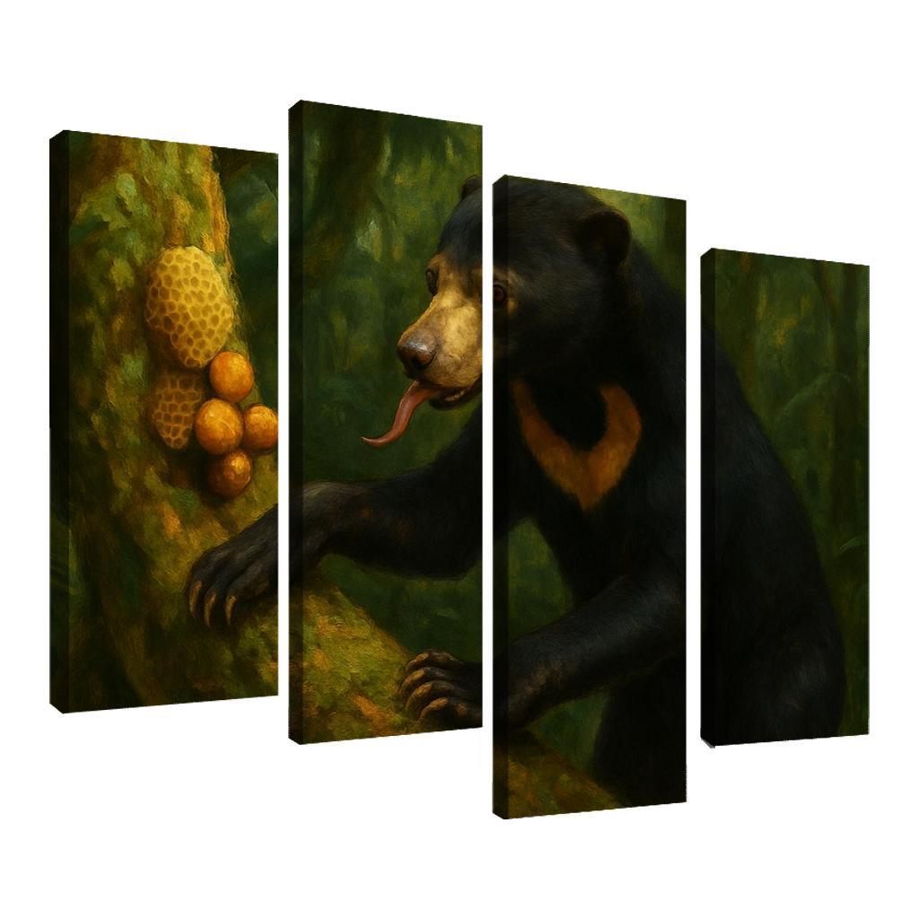 Sun Bear Foraging In Borneo Understory custom paintings frame