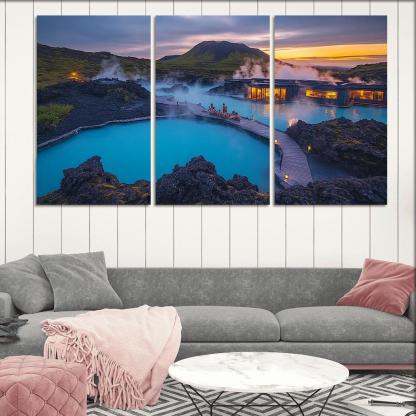 The Blue Lagoon multi-panel paintings