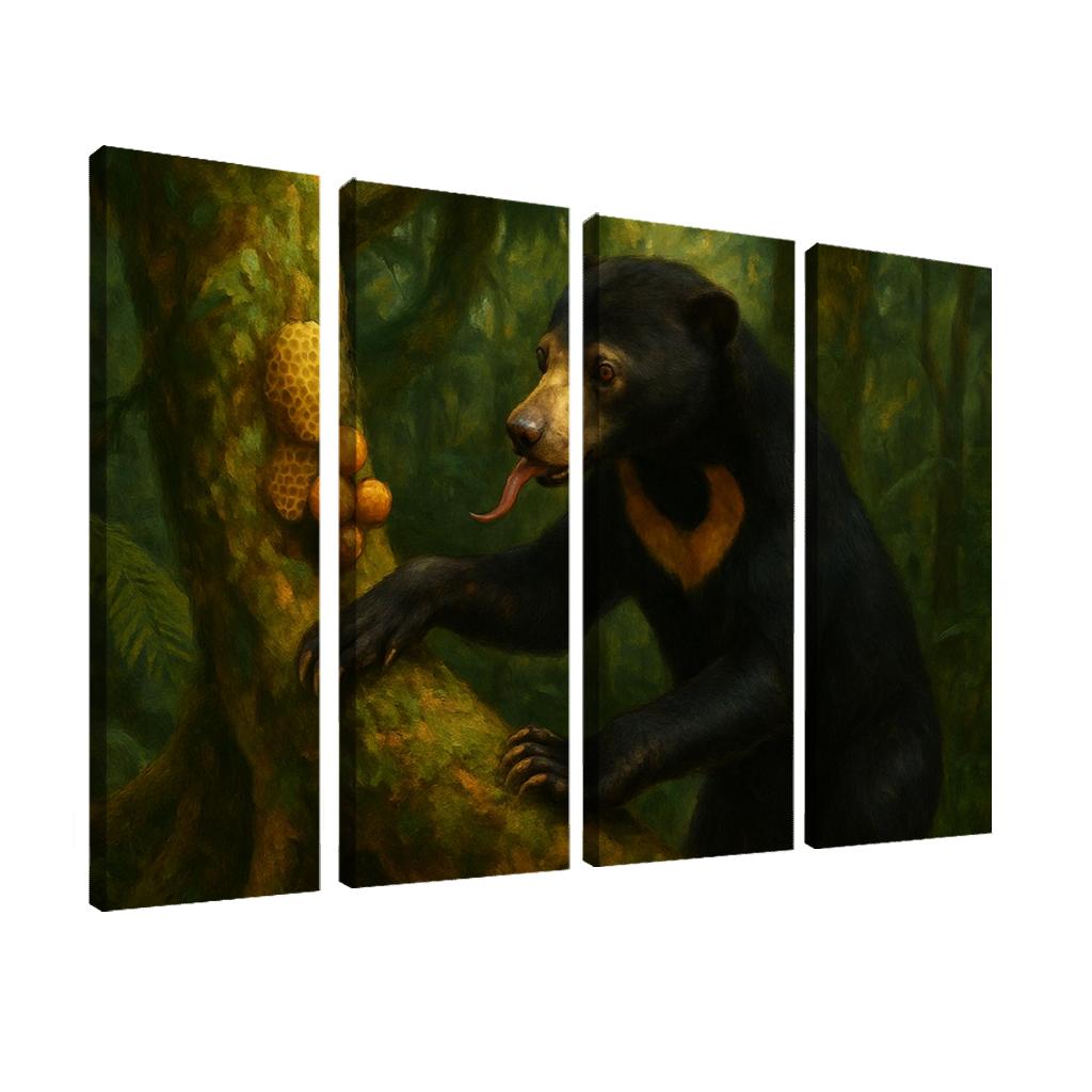 Sun Bear Foraging In Borneo Understory custom paintings frame