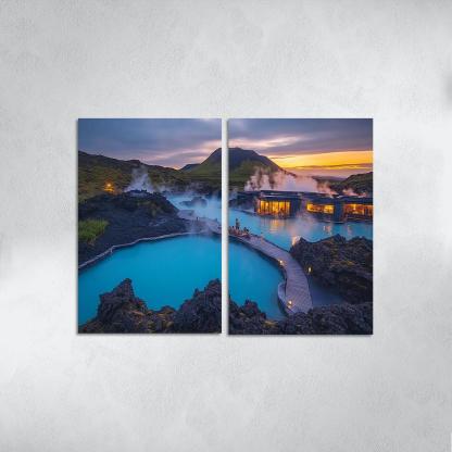 The Blue Lagoon multi-panel paintings