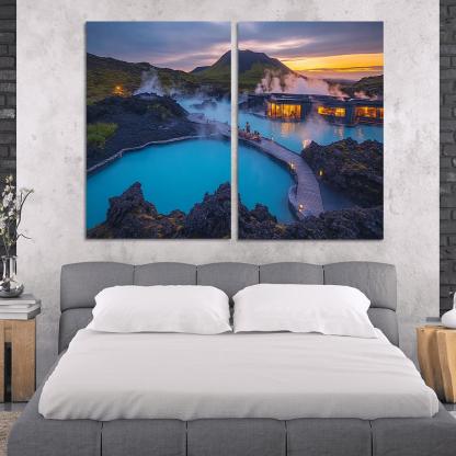 The Blue Lagoon multi-panel paintings
