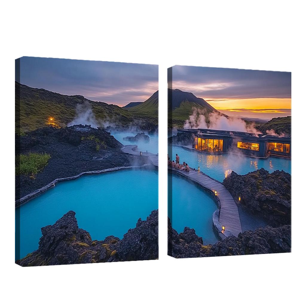The Blue Lagoon multi-panel paintings