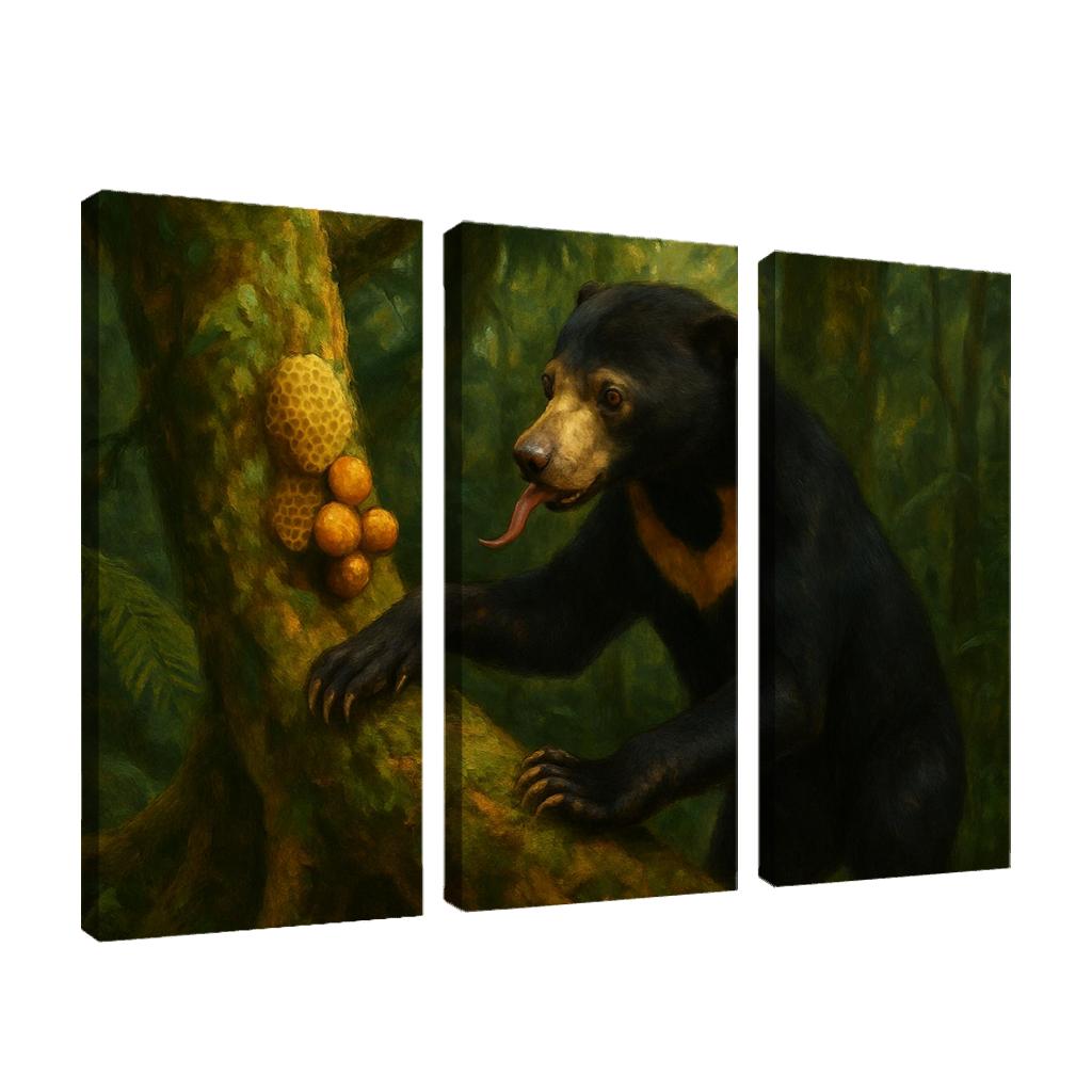 Sun Bear Foraging In Borneo Understory custom paintings frame