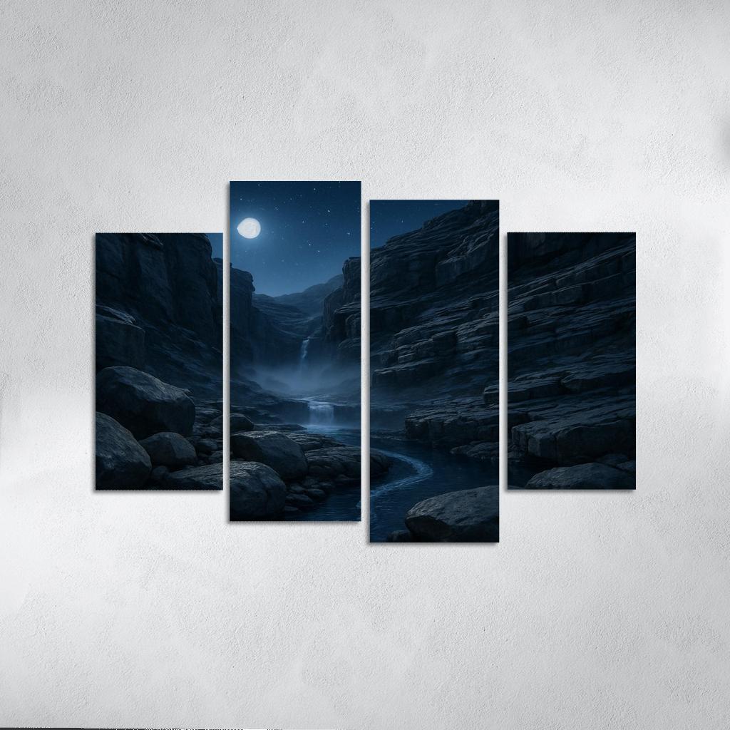 Moonlit Granite Ravine oil paintings frame