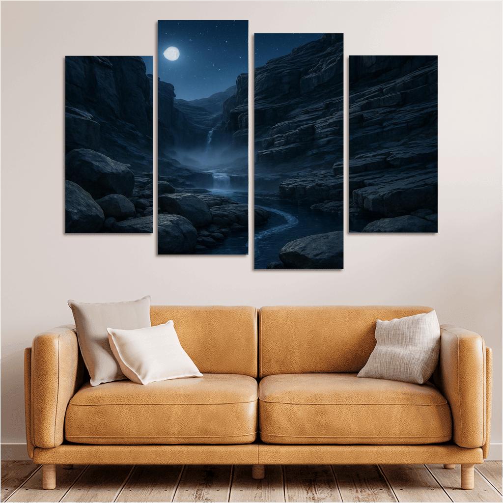 Moonlit Granite Ravine oil paintings frame