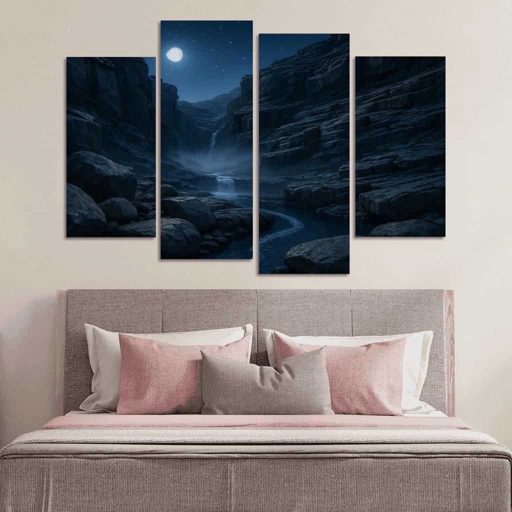 Moonlit Granite Ravine oil paintings frame