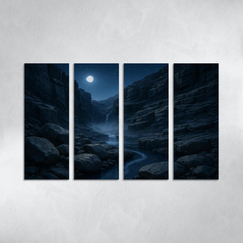 Moonlit Granite Ravine oil paintings frame