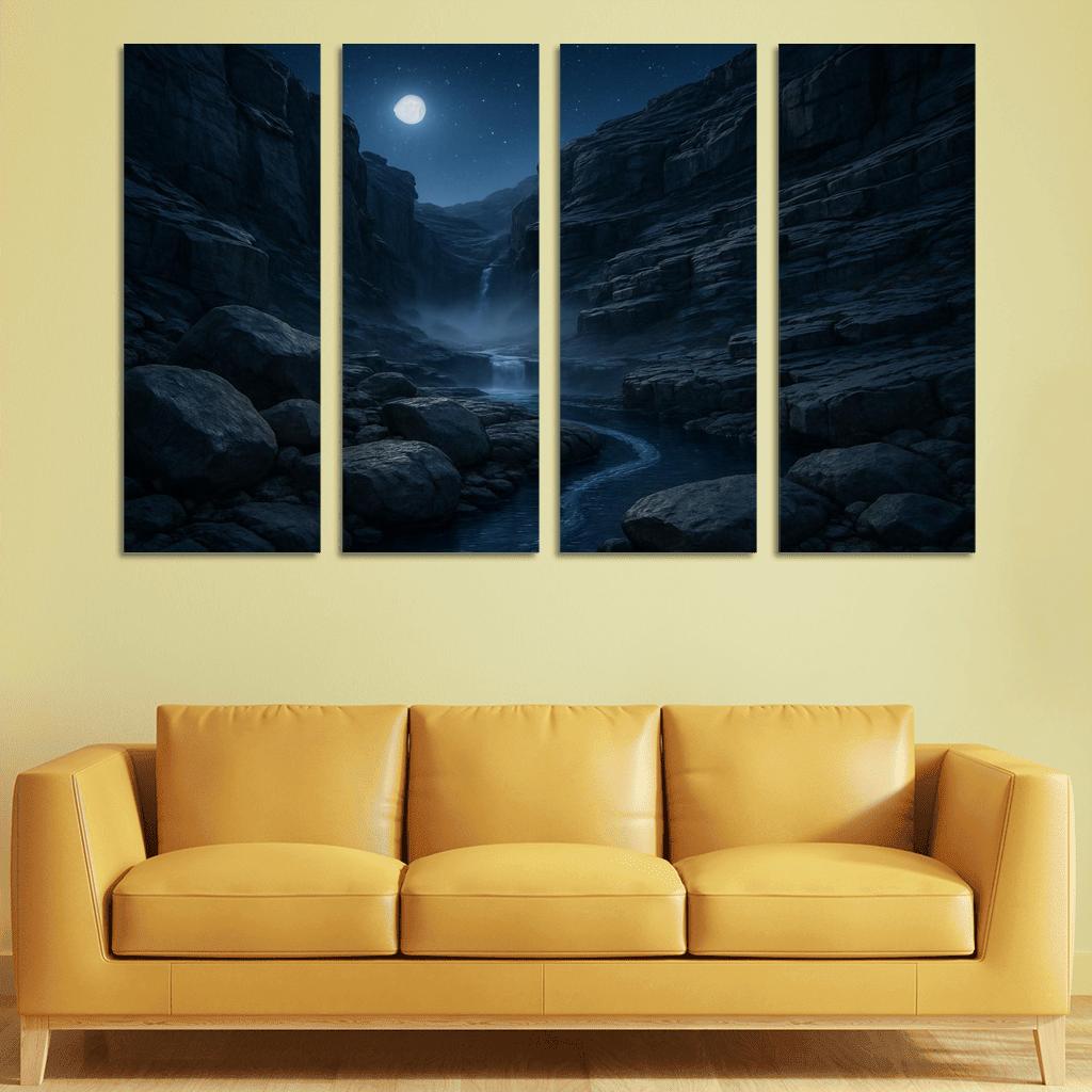 Moonlit Granite Ravine oil paintings frame