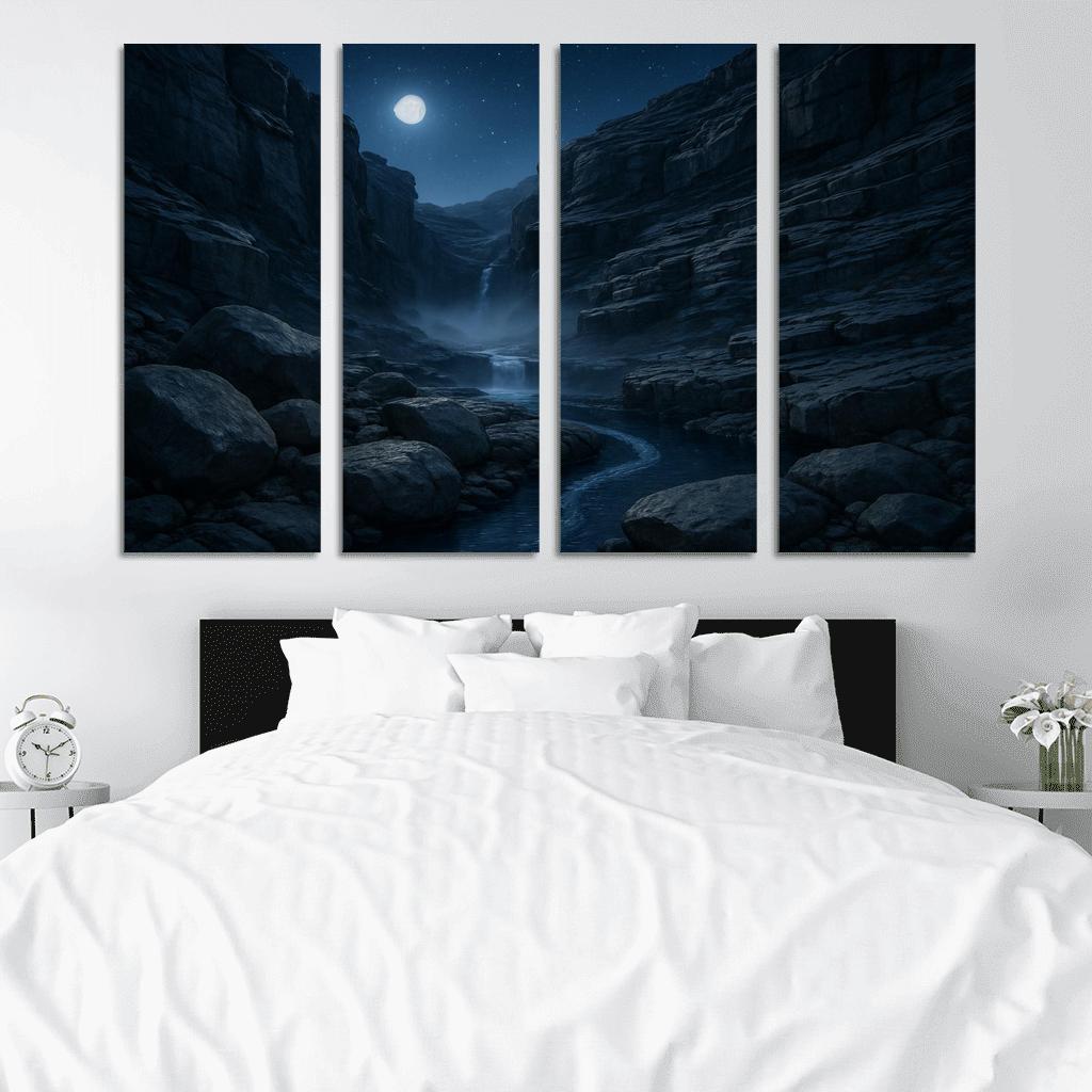 Moonlit Granite Ravine oil paintings frame
