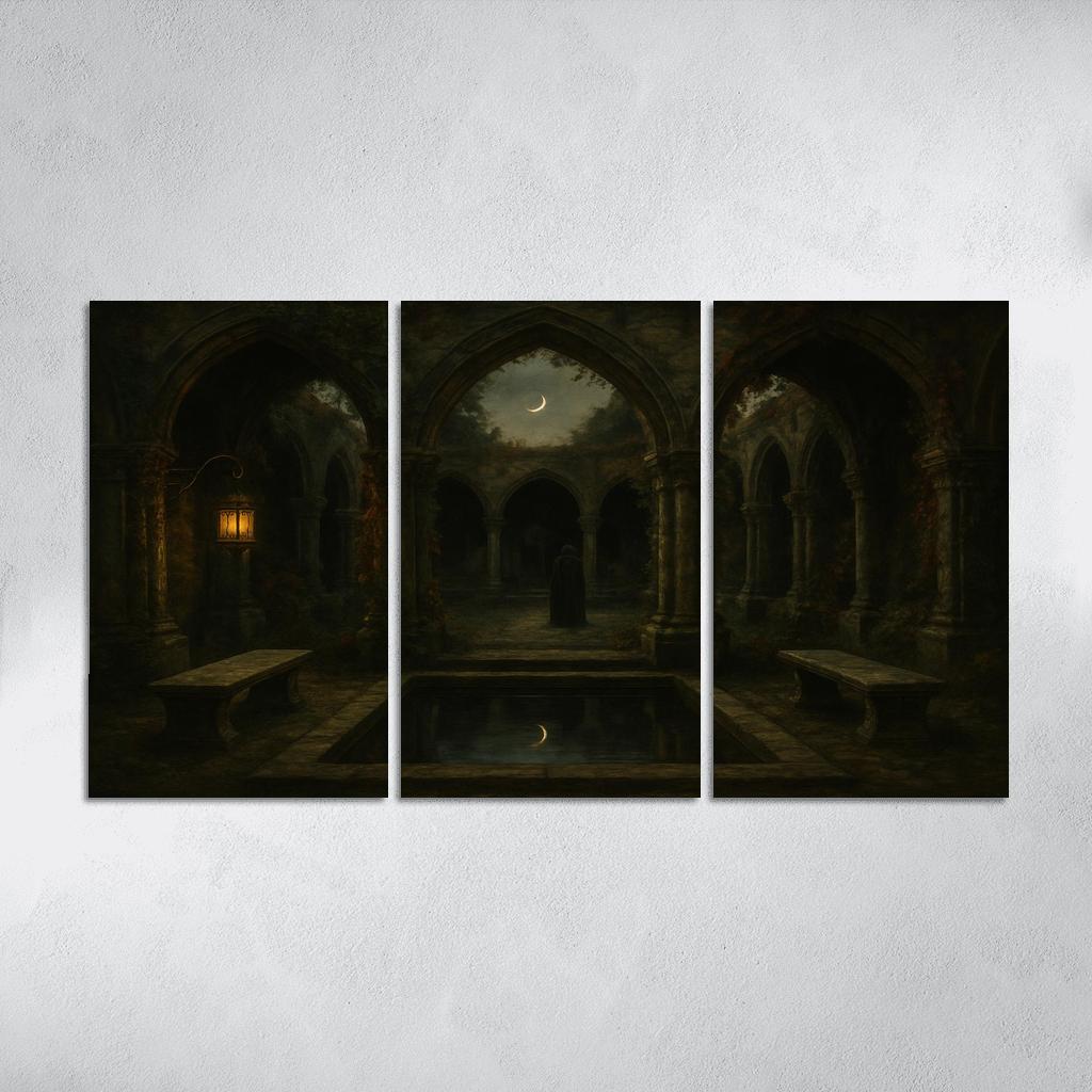 Nocturne Cloister Garden framed paintings