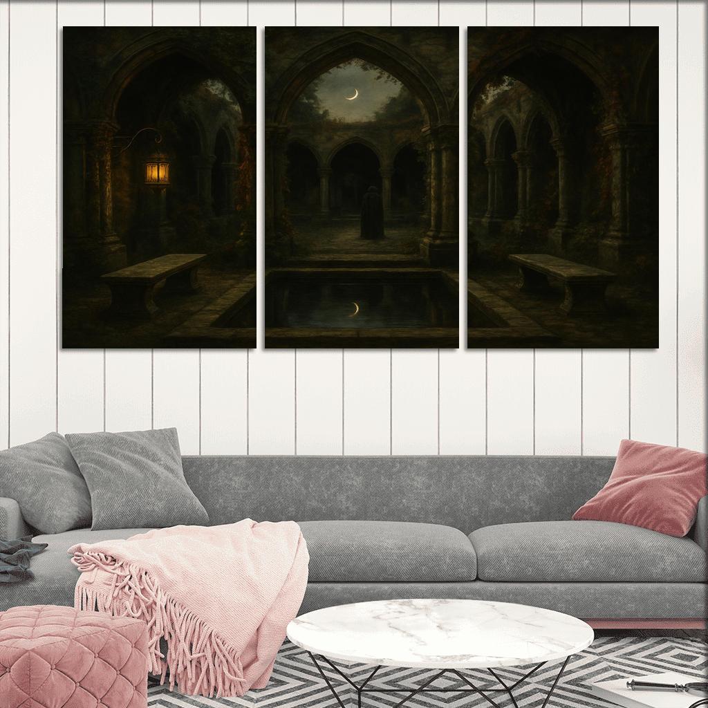 Nocturne Cloister Garden framed paintings