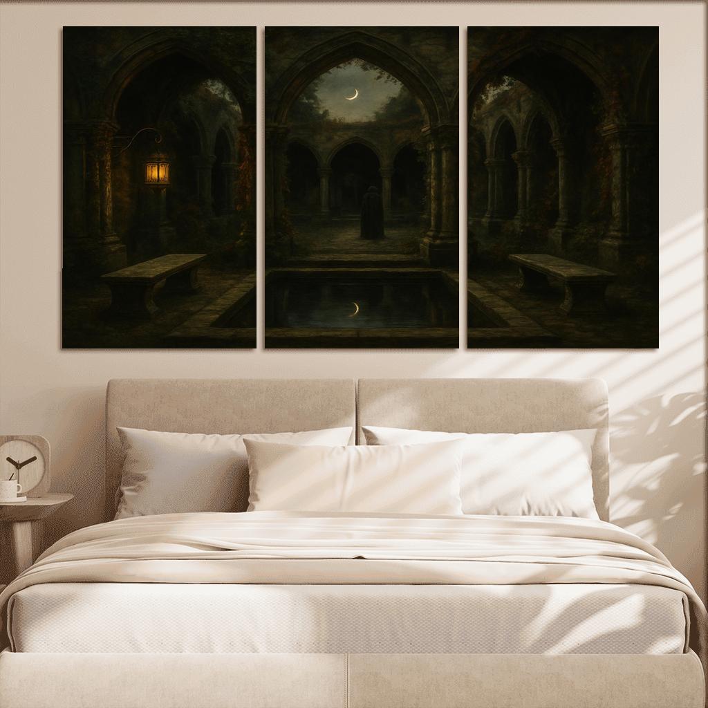 Nocturne Cloister Garden framed paintings