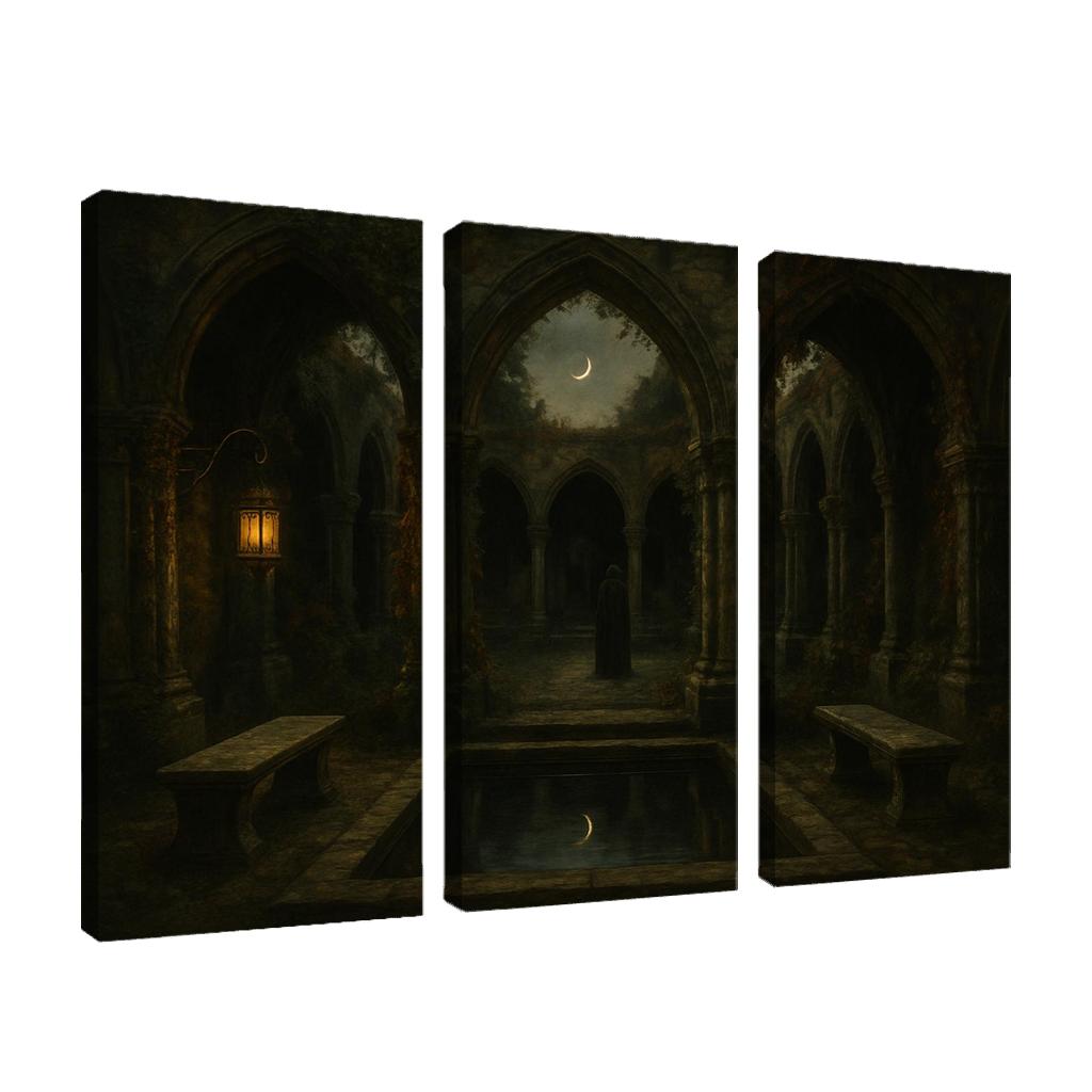 Nocturne Cloister Garden framed paintings