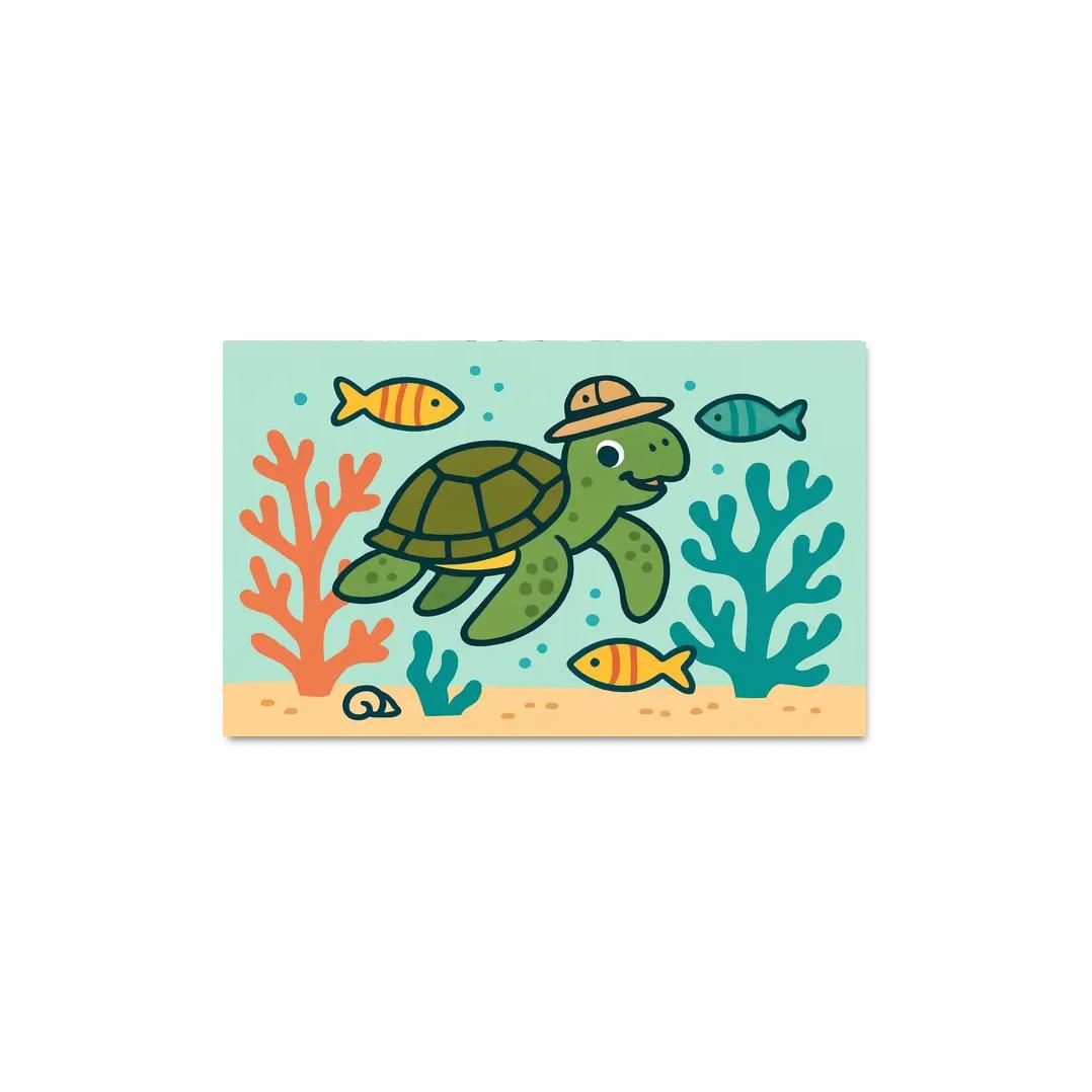 Coral Reef Explorer Turtle home decor