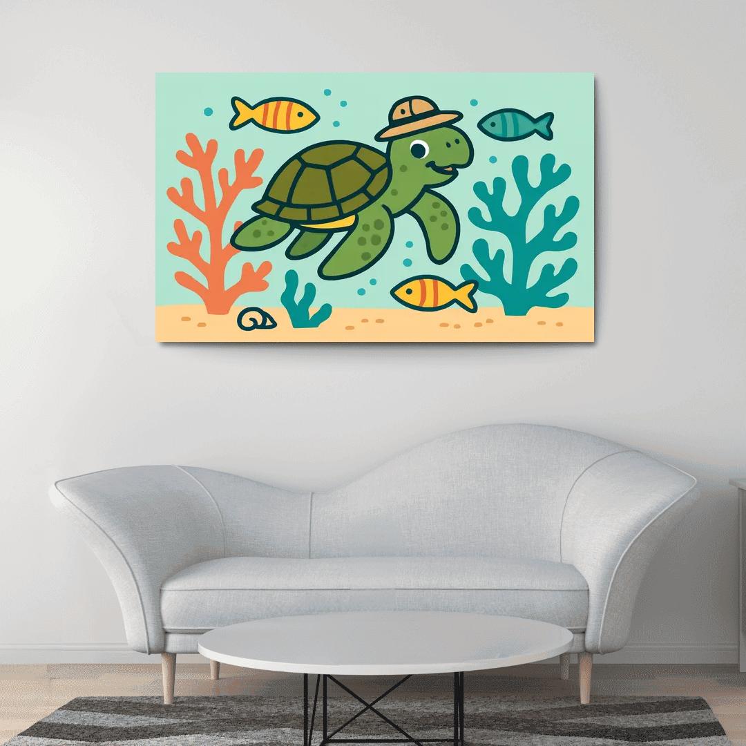 Coral Reef Explorer Turtle home decor