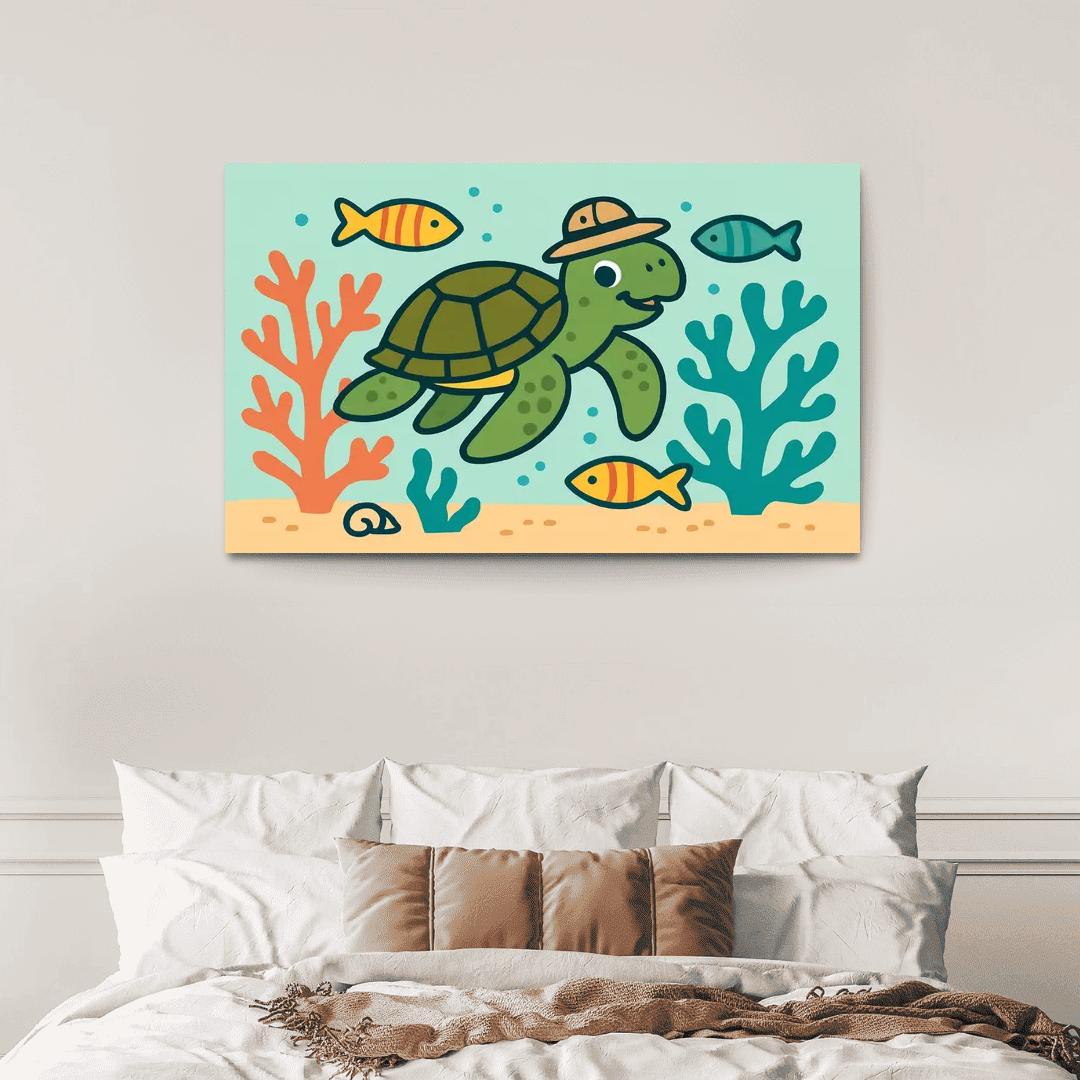 Coral Reef Explorer Turtle home decor