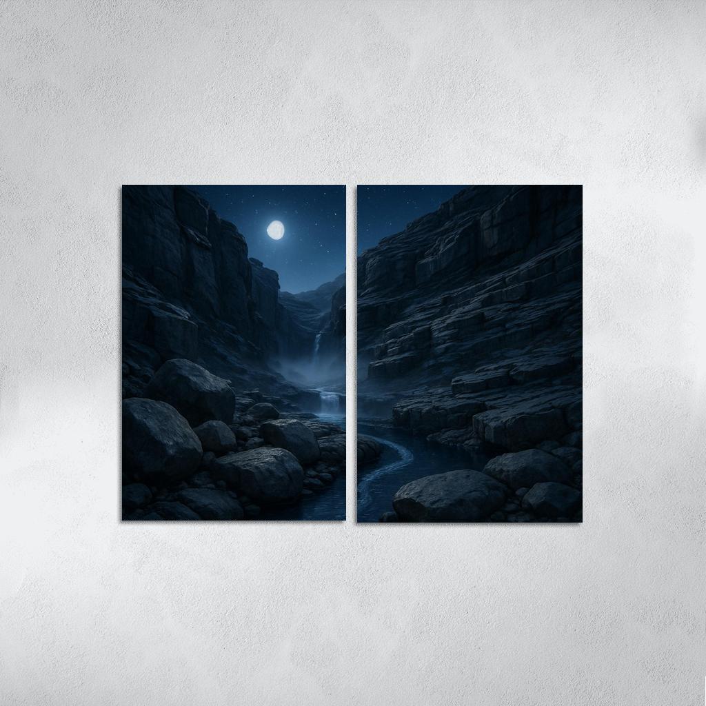 Moonlit Granite Ravine oil paintings frame