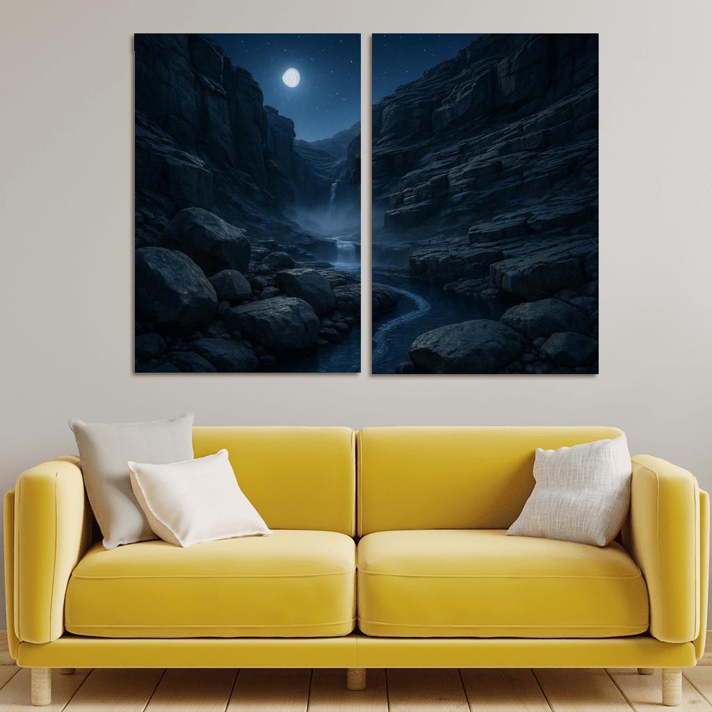 Moonlit Granite Ravine oil paintings frame